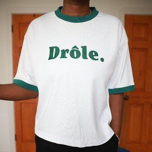 Drole Cropper Ringer Tee